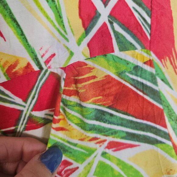 Jams World L Kaimana Red Rayon Buttondown Blouse. Made in Hawaii. Tropical Rare - Picture 13 of 16